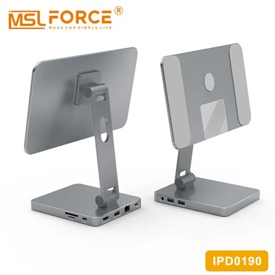 USB C HDMI 4K60Hz 10G HUB - Магнитна стойка за IPad Pro Air