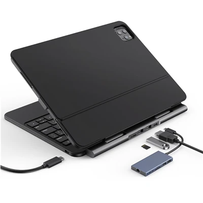Свалящ се калъф за iPad с четец на карти USB C HUB